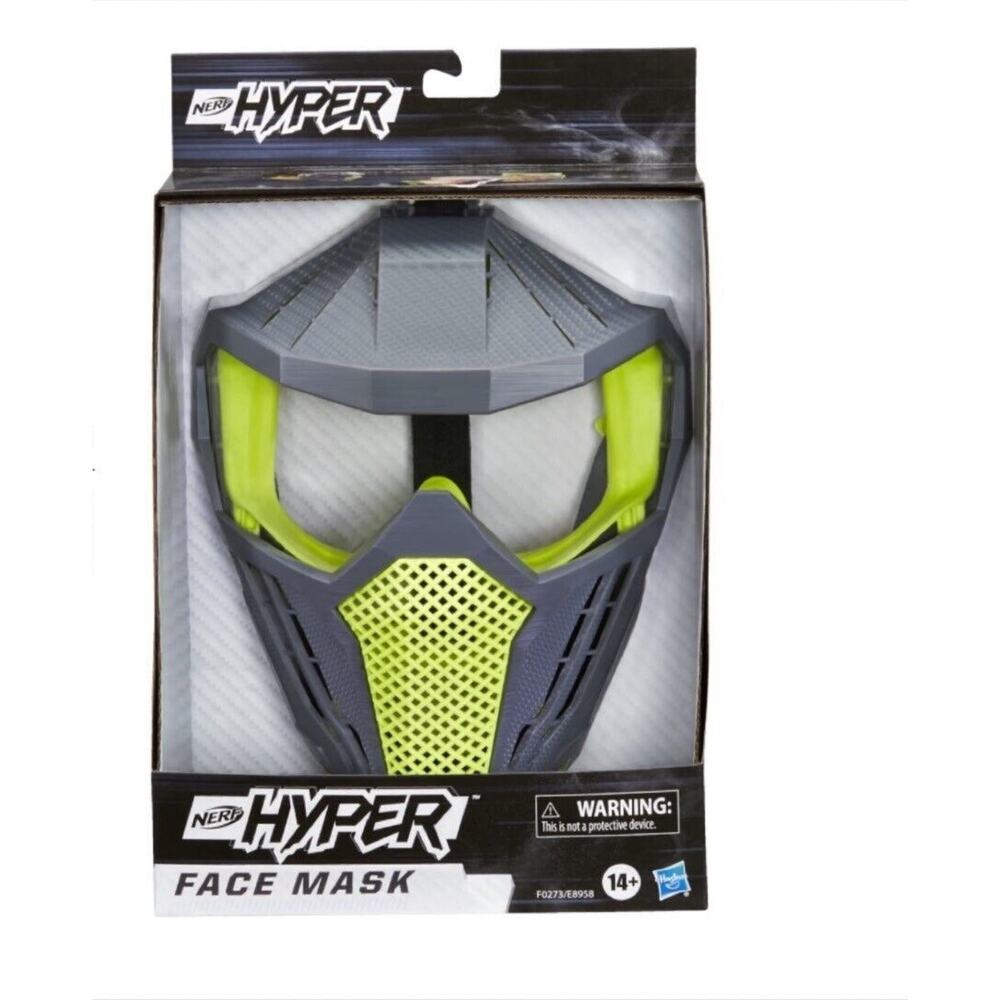 Nerf Hyper Face Mask Green‎ Breathable Design Adjustable Head Strap Hasbro 14+